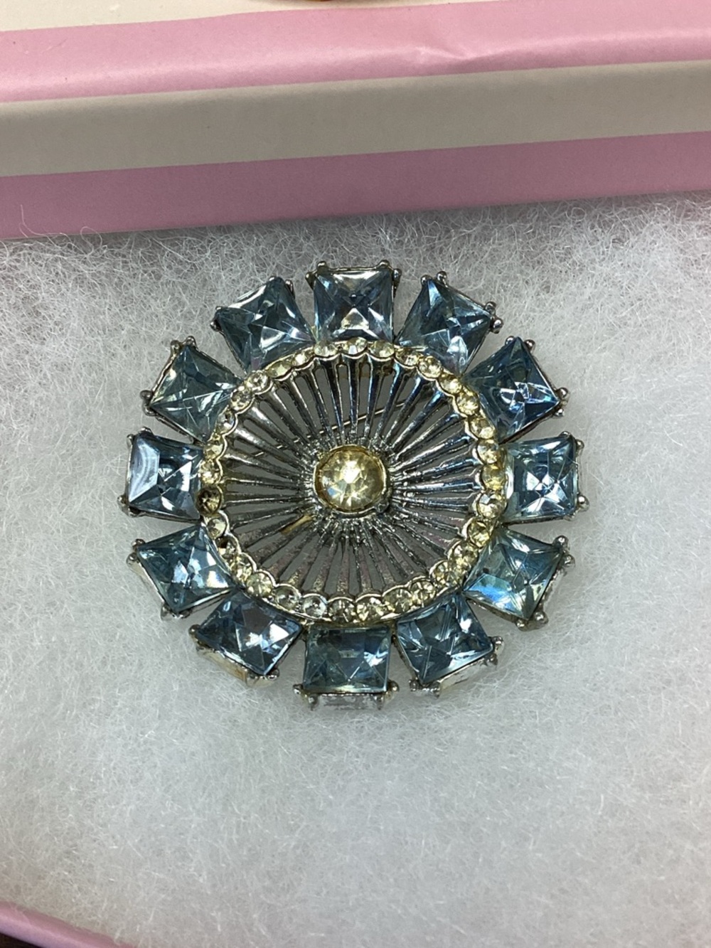 Costume jewelry pin - missing two small stones - special price!